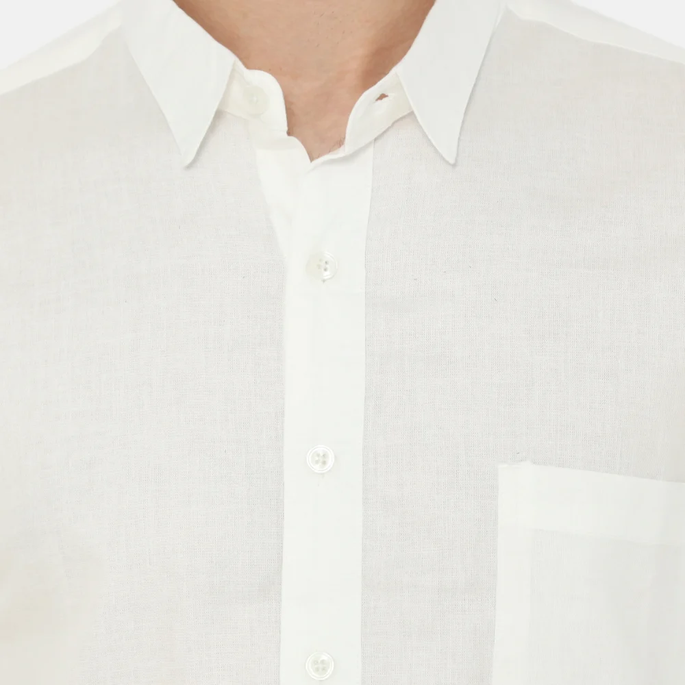 Daytona Short Sleeve Regular Fit Casual Shirt White - Image 3