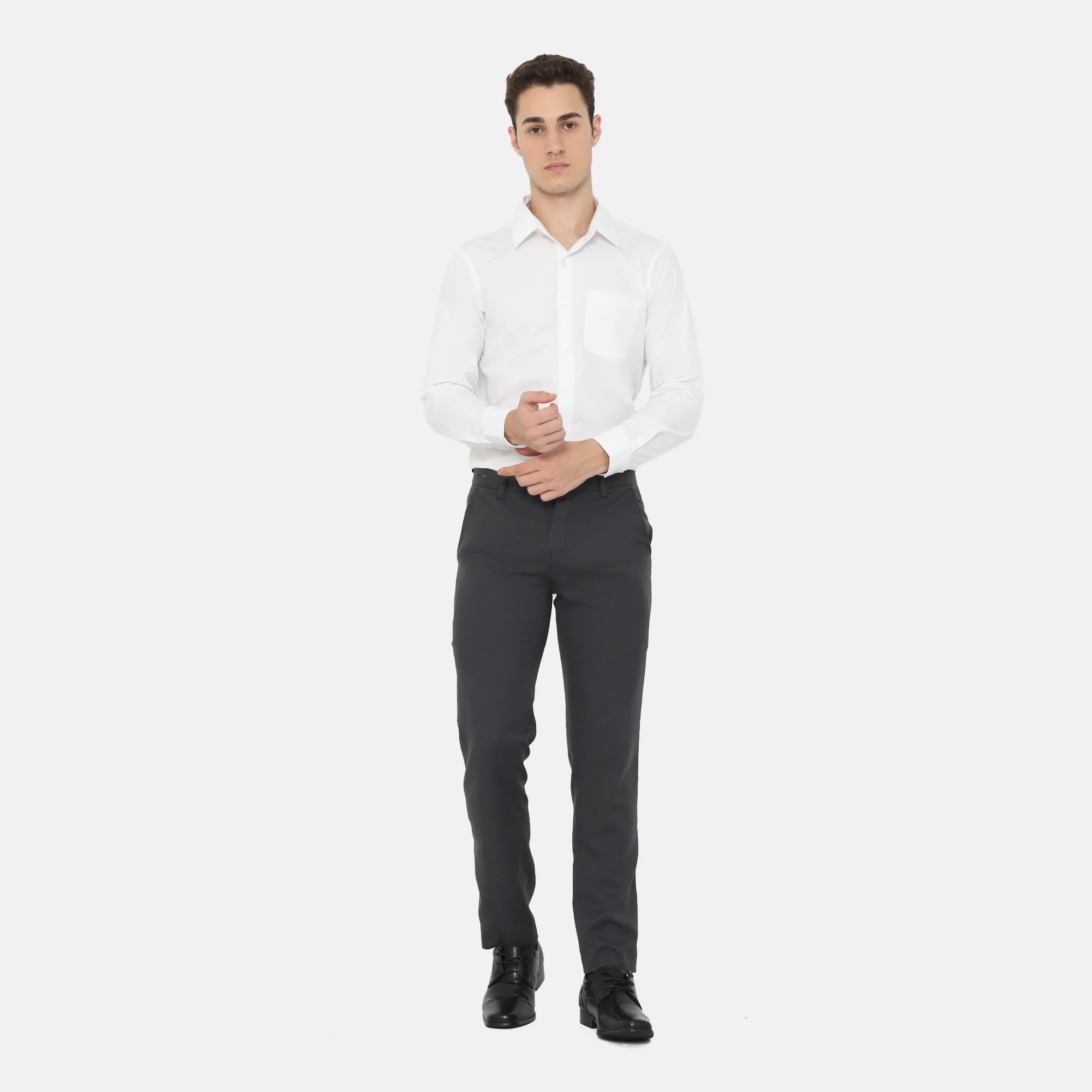 Boston Long Sleeve Slim Fit Formal Shirt White - Image 3